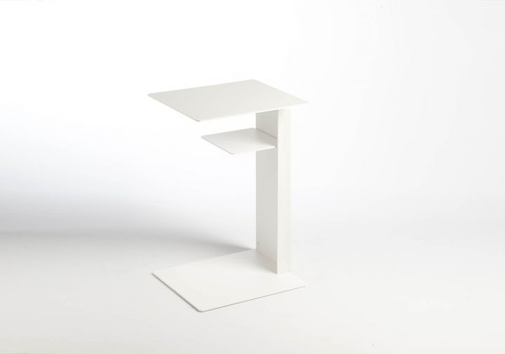 Tavolino Laterale Da Divano 50x50x30 Cm – 2 Scomparti, Posizionabile Orizzontale O Verticale, Bianco, Moderno E Salvaspazio