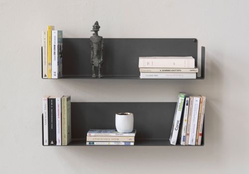 Floating book shelves Gray 23,62 inch long - Set of 2 Grey shelves - 1