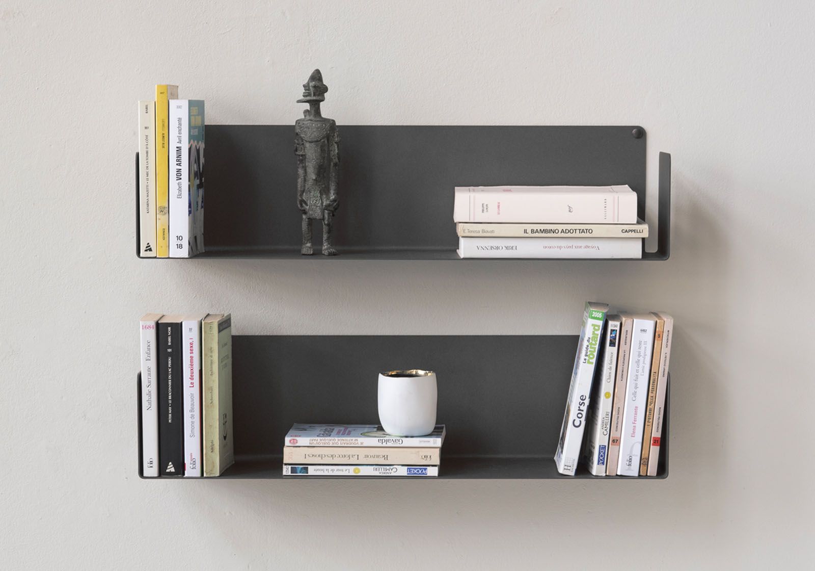 Floating book shelves Gray 23,62 inch long - Set of 2