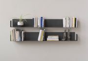 Wall bookshelves Gray U 23,62 inches long - Set of 4 Grey shelves - 1