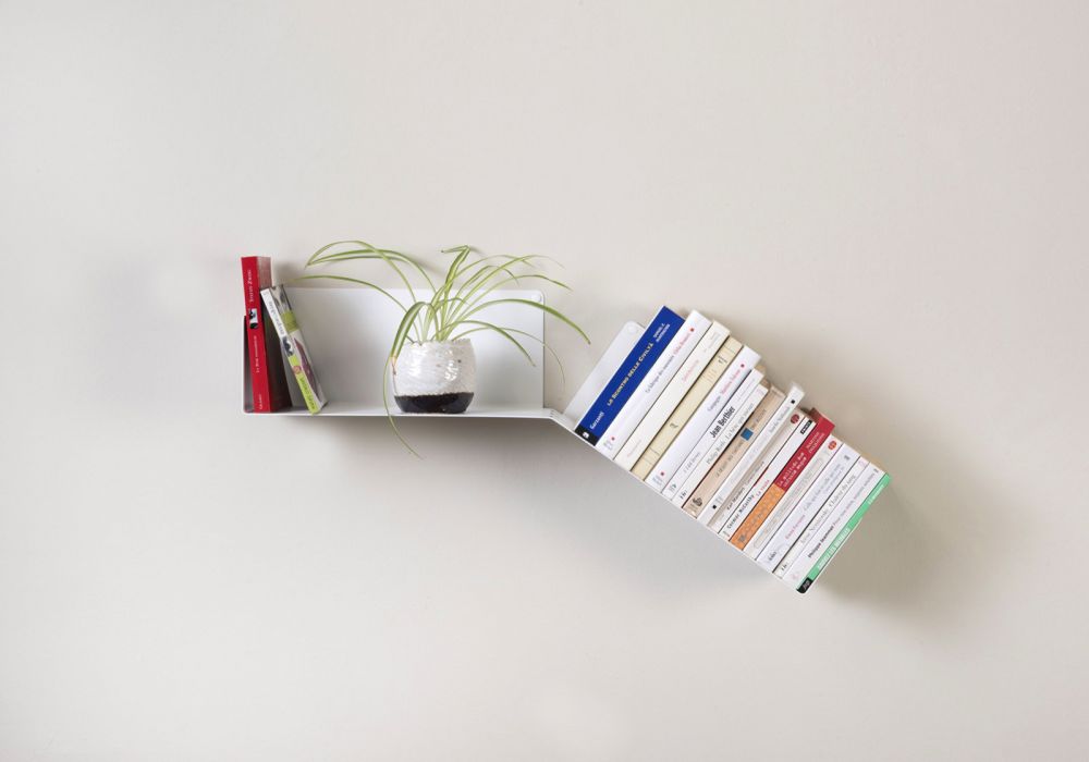 Libreria di design - Bianco in metallo - L75 cm Max.