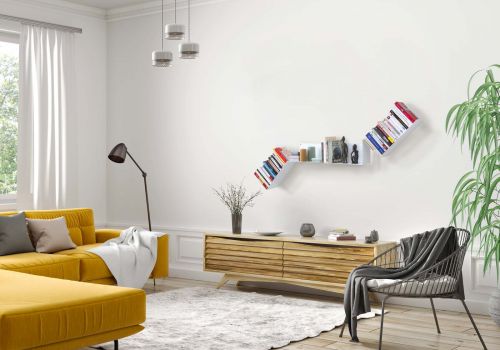 Design Bücherregal - Weiß Bücherschrank Metall - Asymmetrisch Bücherregal - 7
