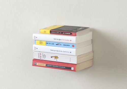 Bücherregal - Kleines unsichtbares Bücherregal 12 x 12 cm - Rostfarbe Bücherregal - 7