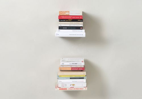 Boekenplank - Kleine onzichtbare boekenplank 12 x 12 cm - Wit - Set van 2 Kleine wandplank - 12