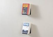 Boekenplank - Kleine onzichtbare boekenplank 12 x 12 cm - Grijs - Set van 2 Kleine wandplank - 1