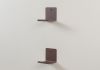 Boekenplank - Kleine onzichtbare boekenplank 12 x 12 cm - Roestkleur - Set van 2 Kleine wandplank - 3