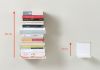 Boekenplank - Kleine onzichtbare boekenplank 12 x 12 cm - Roestkleur - Set van 2 Kleine wandplank - 9