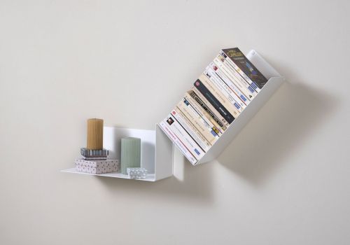 Design bookshelf - White Bookcase metal - L85 cm Max. Bookshelves - 1