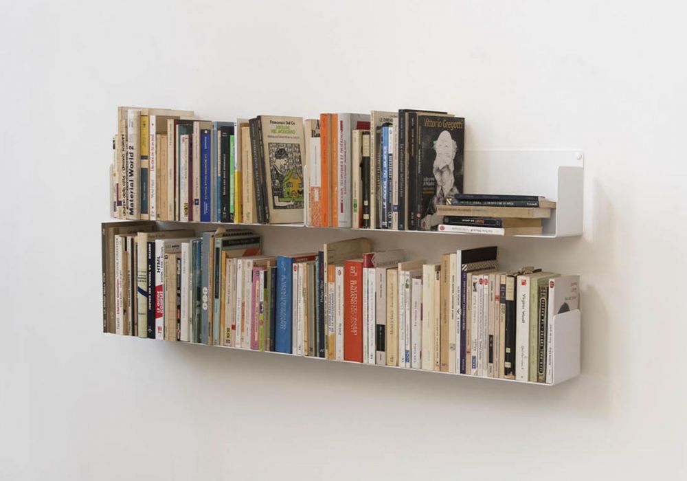 Mensole per libri - 45 x 15 cm - Set di 4 - Bianco - Acciaio Mensole per libri - 1 Mensole per libri - 45 x 15 cm - Set di 4 - Bianco - Acciaio Mensole per libri - 1