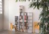 Witte design boekenkast 30 cm - metaal - 4 niveaus Boekenkast - 8