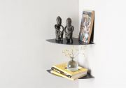 Grey corner shelf 24 cm - Set of 2 Grey shelves - 1