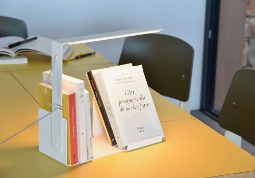 Lampe de bureau - Support pour livre - Blanc Petite étagère - 1