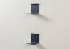 Bookshelf -  Small invisible bookshelf 12 x 12 cm - Grey - Set of 2 Small shelf - 4