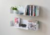 Wall Bookshelves 23,62 inches long - Set of 2 - Metal - White Bookshelves - 19