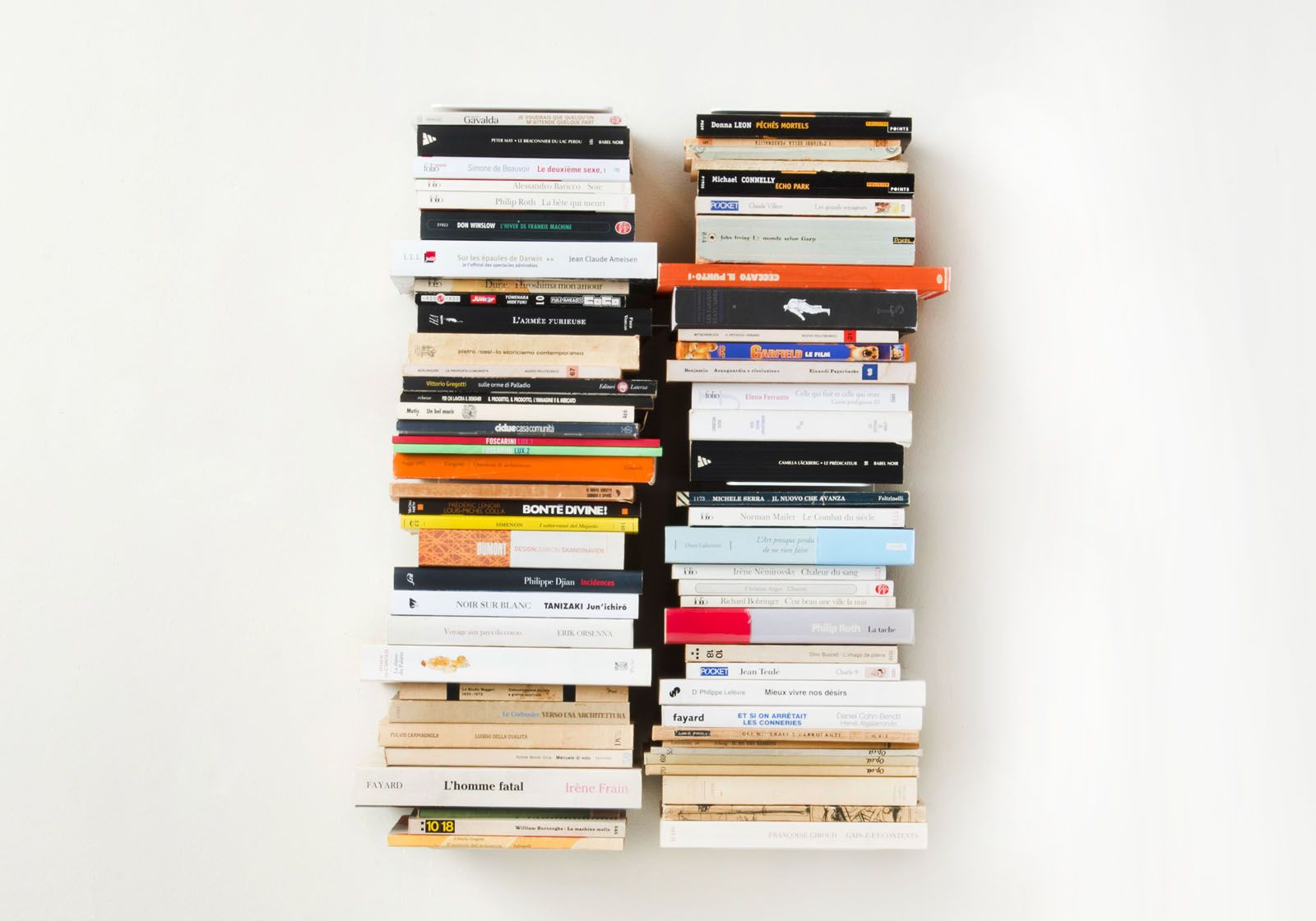 Wandplank voor boeken - Verticale wandbibliotheek 60 cm - Set van 2 Boekenplank - 1