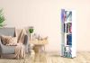 Narrow Bookcase 30 cm - white metal - 4 levels Bookcases - 1