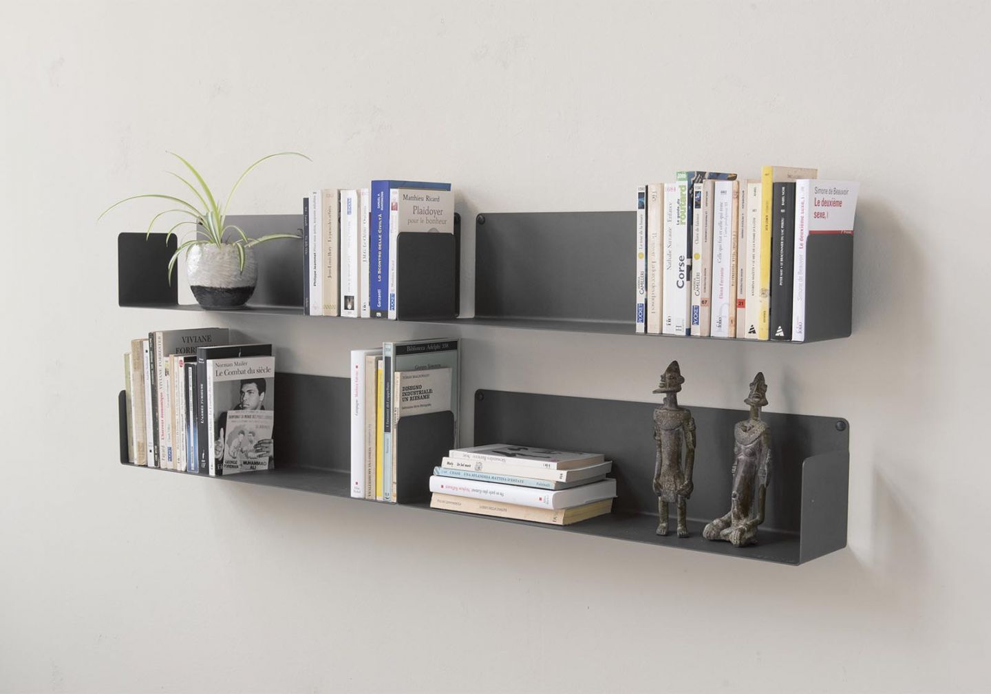 Buy Wall Bookshelf Gray 45 x 15 cm Set of 4