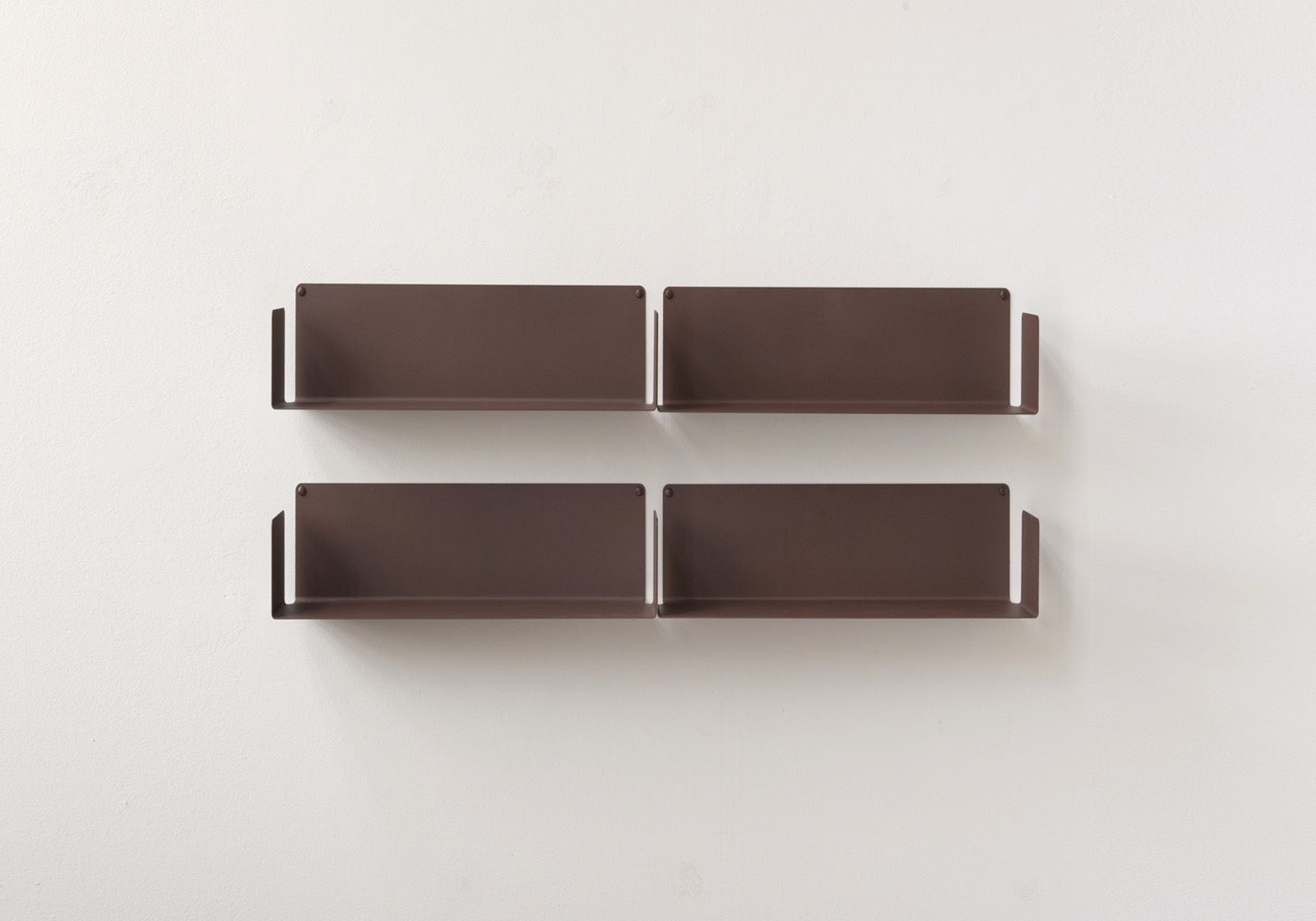 Wall bookshelf rust colour - 45 x 15 cm - Set of 4 Rust color shelves - 2