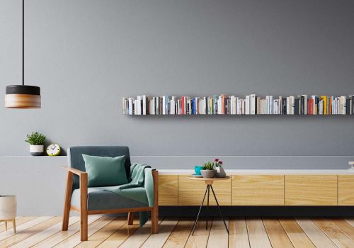 Bookcase Lineaire Gray - 6 shelves Wall bookcase - 2