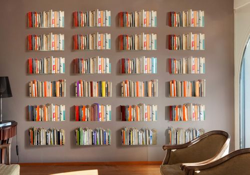 Bookcase - Floating Bookshelves 17,7 x 5,9 in - White - Set of 24 Design Wall Shelves - 1