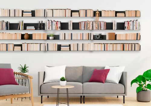Bücherregal - Grau Bücherschrank Metall 60 cm - Satz von 24 Graue Regale - 2