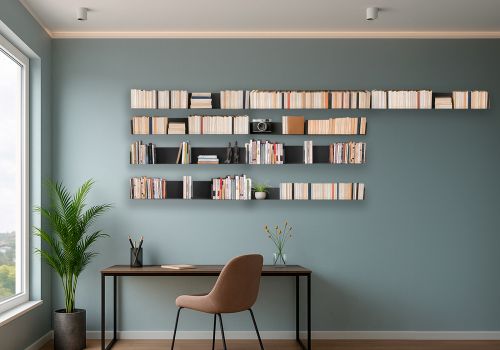 Estantes para libros - Librería de metal 45 cm - Juego de 18 - Gris Estantes grises - 1