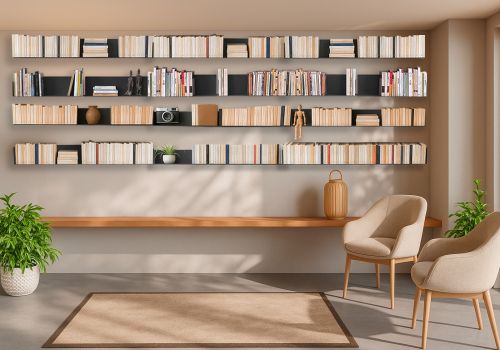 Bookscase - Floating Bookshelves 17,71 inches - Set of 24 - Gray Grey shelves - 1