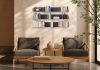 Wall bookshelves - 23.6 x 5.9 in - Gray - Set of 6 Bookshelves - 3
