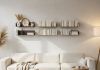Wall bookshelf rust colour - 60 x 15 cm - Set of 4 Bookshelves - 5