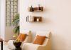 Wall bookshelf rust colour - 60 x 15 cm - Set of 2 Bookshelves - 8