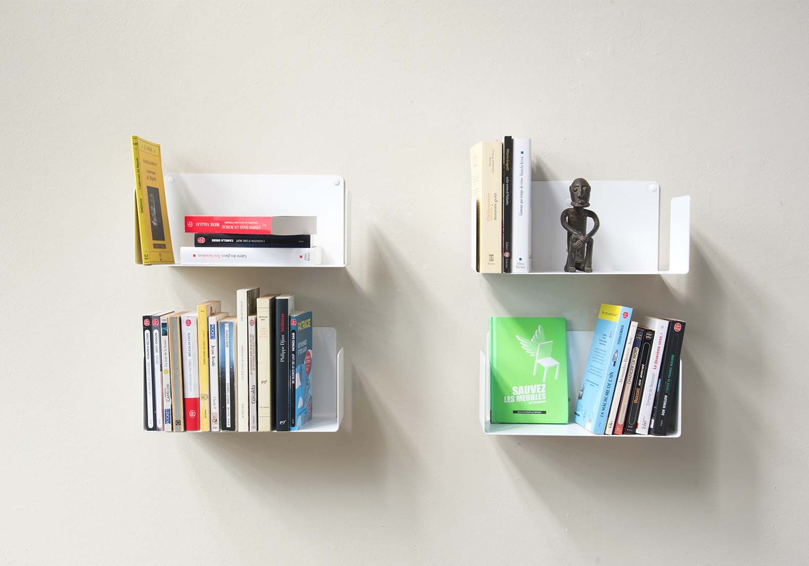 Mensole per libri 30 x 15 cm - Set di 4 - Bianco - Acciaio Mensole per libri - 1