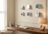 Kleine onzichtbare boekenplank 12 x 12 cm - Wit - Set van 6 Witte wandplank - 2