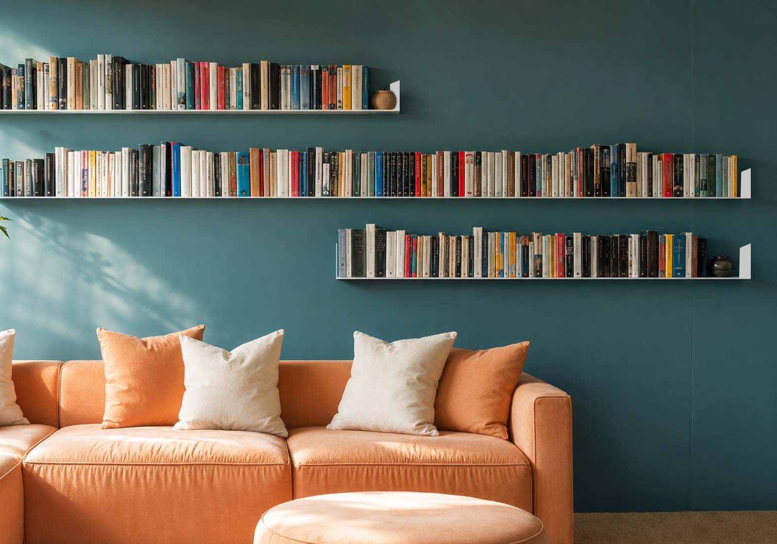 Bücherregal - Weiß Bücherschrank Metall 45 cm - Satz von 12 Bücherregal - 1