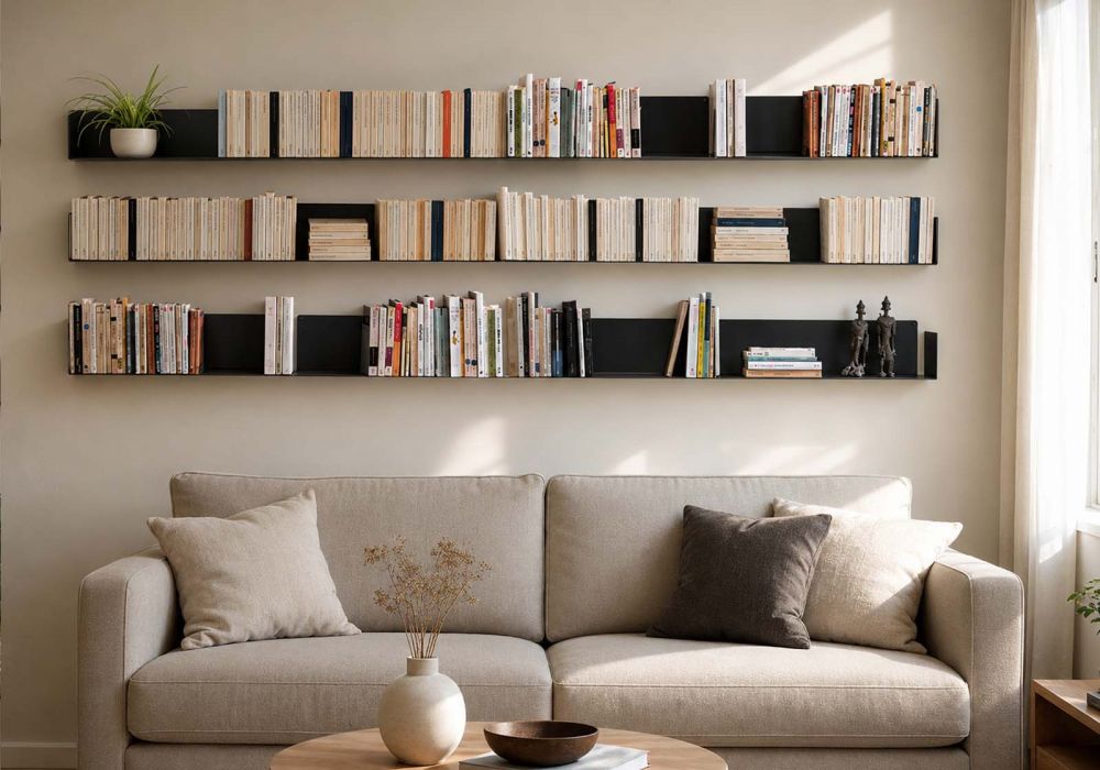 Bookcase Gray - 60 cm - Set of 12 Wall bookcase - 1