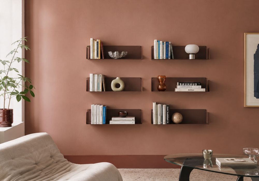 Roestkleurig Wandplank - 60 x 15 cm  Set van 6 Roestkleurige Wandplanken - 1