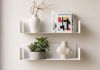 Étagère murale blanche - 60 x 15 cm - Lot de 2 Tablette murale - 10