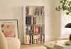 Witte design boekenkast 60 cm - wit metaal - 4 niveaus Boekenkast - 1