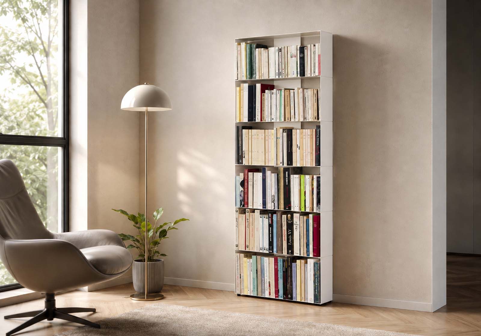 Librerie moderne 60 cm - metallo bianco - 6 livelli Libreria design - 1