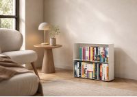 Bibliothèque basse 60 cm - métal blanc - 2 niveaux Bibliothèque - 1