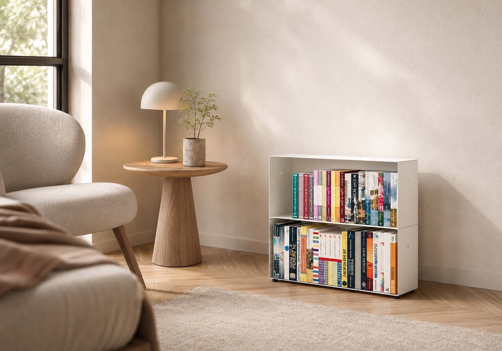 Small Bookcase 60 cm - 2 Shelves Bookcases - 1