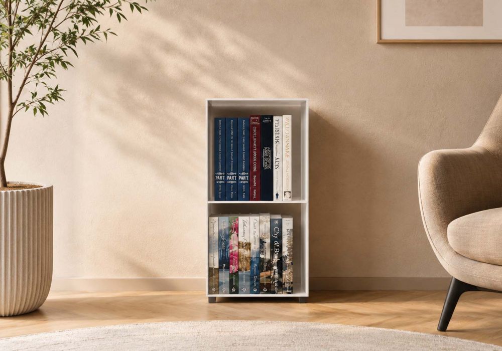 Estanterías librerías 30 cm - metal blanco - 2 niveles Librerías - 1