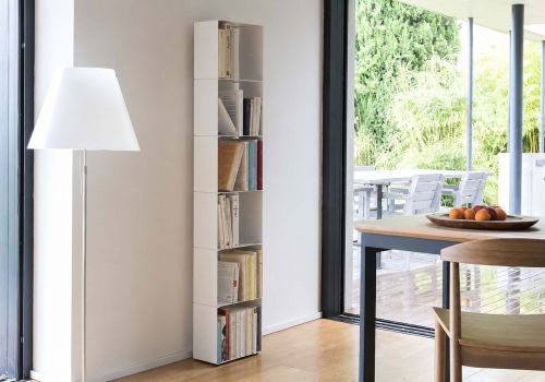 Libreria alta 30 cm - metallo bianco - 6 livelli Libreria design - 1