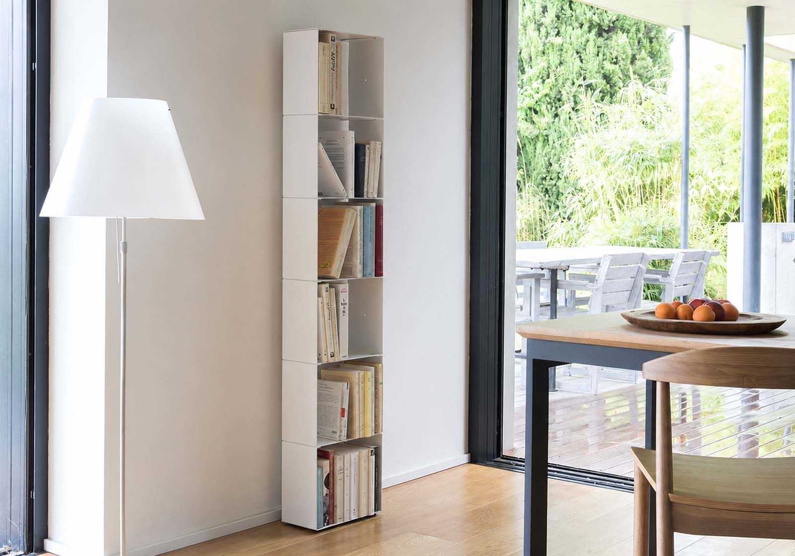 Libreria alta 30 cm - metallo bianco - 6 livelli Libreria design - 1