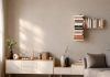 Asymmetrical bookshelf "T" RIGHT Wall bookcase - 5