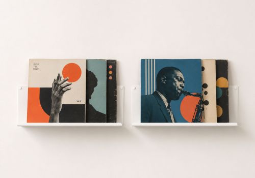 Présentoir vinyle - 45x10 cm - Lot de 2 Rangement vinyle - 1