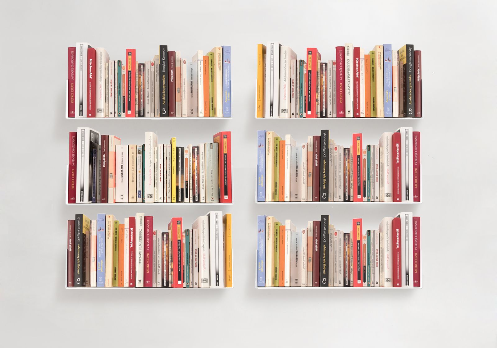 Bianco Set di 2 TEEbooks Mensole per libri Libreria verticale 60 cm 
