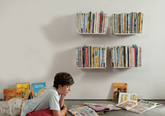 Étagère pour livres - 45 x 25 cm - Blanc - Lot de 4