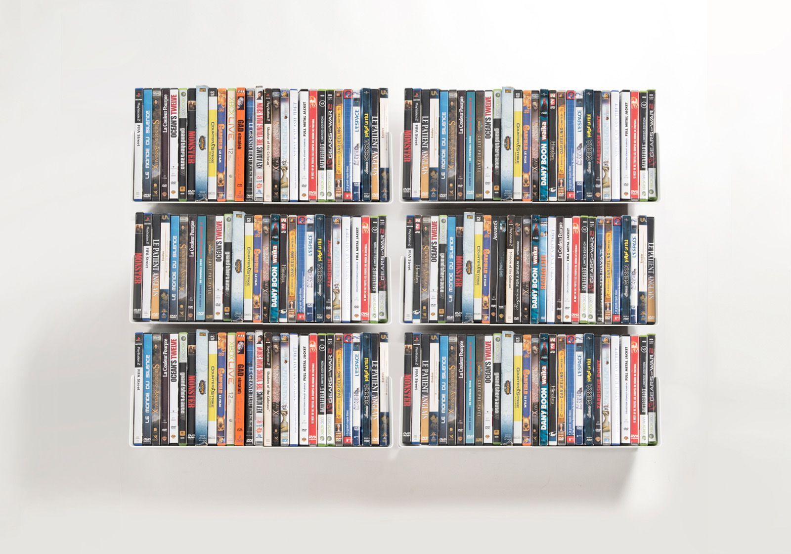 Dvd Wall Shelf 45 X 15 Cm Set Of 6, Dvd Shelving Unit