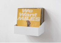 Étagère murale pour vinyle blanche avec disques vinyles 33 tours en rangement mural
