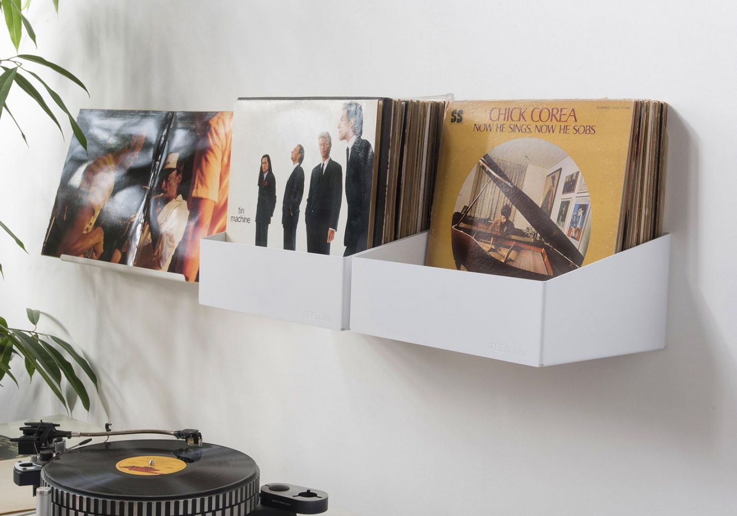 Buy Vinyl Storage Wall Shelf Set of 2 White